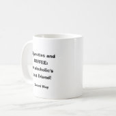 Kaffee und Zigaretten zitieren Humorischen Text Kaffeetasse (Vorderseite Links)
