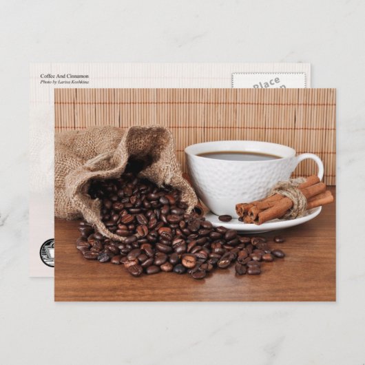 Kaffee und Zimt Postkarte (Vorne/Hinten)