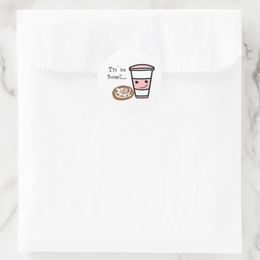 Kaffee und Zimtbühne Runder Aufkleber (Tasche)