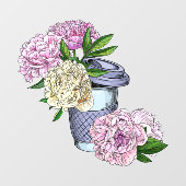 Kaffee und Zwiebeln Fensteraufkleber (Blatt)