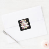 Kaffee Unicorn macht Magie Quadratischer Aufkleber (Umschlag)