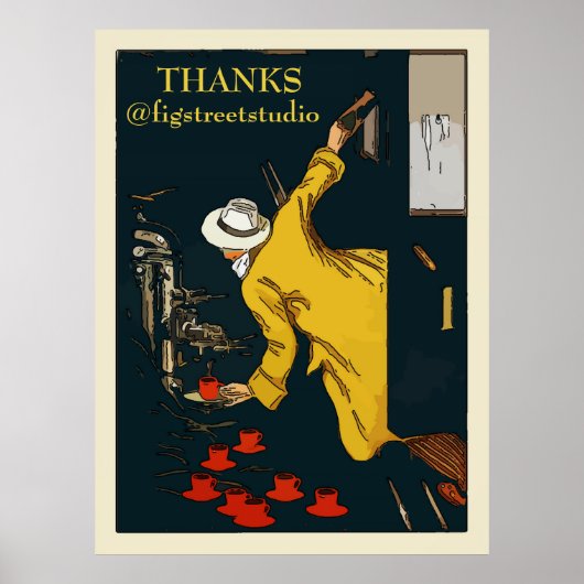 Kaffee unterwegs Vintages Espressozeichen Poster (Vorne)