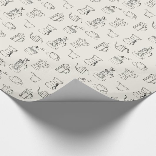 Kaffee-Utensilien-Packpapier Geschenkpapier (Ecke)