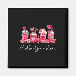 Kaffee Valentine Shirt ich Liebe Sie ein Latte Magnet