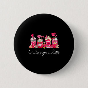 Kaffee Valentinstag Shirt Ich liebe dich sehr  Button