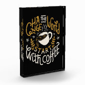 Kaffee verändern die Welt von Kaffee Fotoblock (Links)