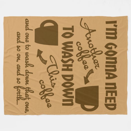 Kaffee-Verehrungs-Koffein-Spaß Fleecedecke (Vorderseite (Horizontal))