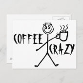 Kaffee-verrückte Postkarten (Vorne/Hinten)