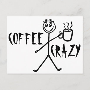 Kaffee-verrückte Postkarten