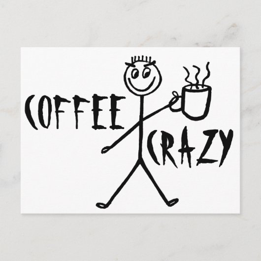 Kaffee-verrückte Postkarten (Vorderseite)