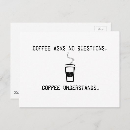 Kaffee versteht postkarte (Vorne/Hinten)