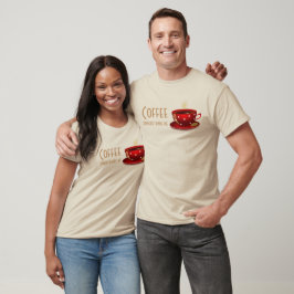 Kaffee versteht/Rot mit Tan-T - Shirt/Hoodies T-Shirt