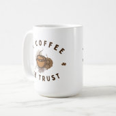 Kaffee vertrauen wir lustig kaffeetasse (Vorderseite Links)