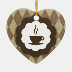 Kaffee Vintage Keramik Ornament