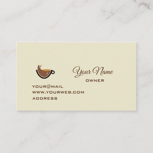 Kaffee Visitenkarte (Rückseite)