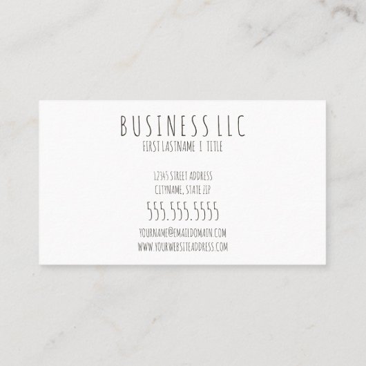 Kaffee Visitenkarte (Rückseite)