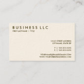 Kaffee. Visitenkarte (Rückseite)