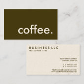 Kaffee. Visitenkarte (Vorne/Hinten)