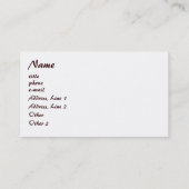 Kaffee-Visitenkarte Visitenkarte (Rückseite)