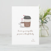 Kaffee von meiner lebenslangen Valentinstag-Flachk Dankeskarte (Stehend Vorderseite)