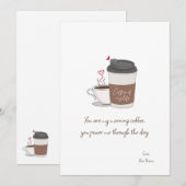 Kaffee von meiner lebenslangen Valentinstag-Flachk Dankeskarte (Vorne/Hinten)