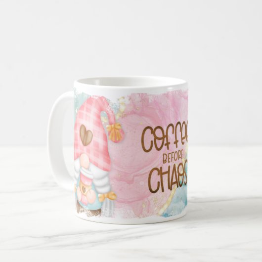Kaffee vor Chaos Gnome Design Coffee Tasse Cup (Vorderseite Links)