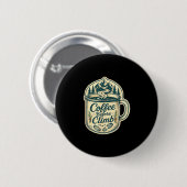 Kaffee vor dem Bergsteigen Wandern lustige Männer Button (Vorne & Hinten)