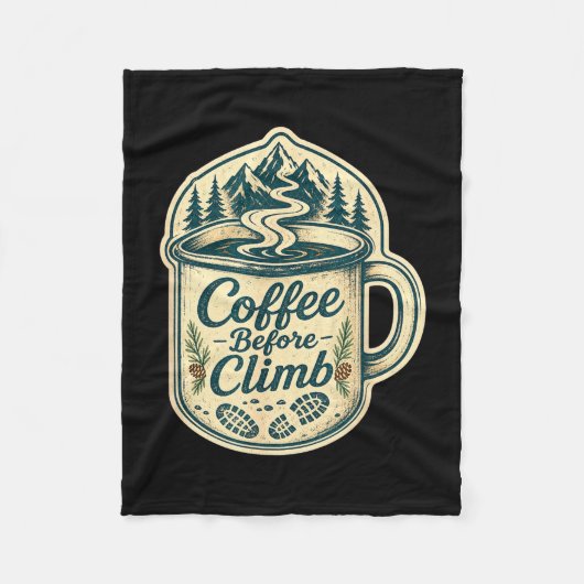 Kaffee vor dem Bergsteigen Wandern lustige Männer Fleecedecke (Vorderseite)