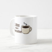 Kaffee vor dem Gespräch Lustiger Kaffee-Spruch Kaffeetasse (Vorderseite Links)