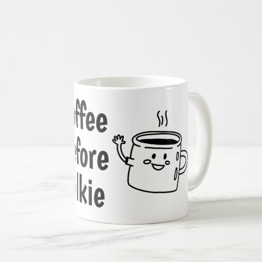 Kaffee vor dem Reden Kaffeetasse (VorderseiteRechts)