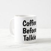 Kaffee vor dem Reden Kaffeetasse (Vorderseite Links)