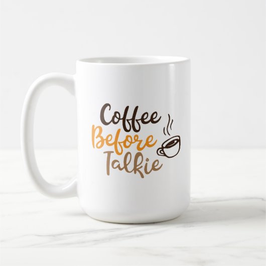 Kaffee vor dem Reden Kaffeetasse (Links)