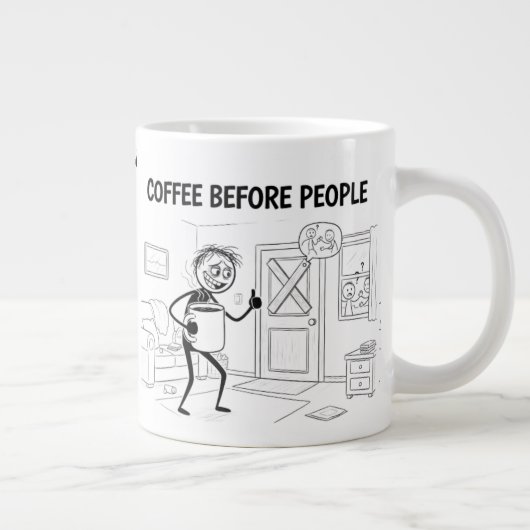 Kaffee vor den Menschen Tasse - Funny Coffee Cup (Rechts)