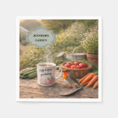 Kaffee vor der Gartenarbeit robin Garten persönlic Serviette (Vorderseite)