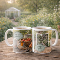 Kaffee vor der Gartenarbeit Rotkehlchen Morgengart