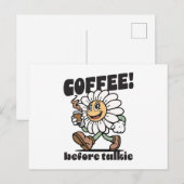 Kaffee vor Gespräch Feiertagspostkarte (Vorne/Hinten)