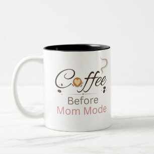 Kaffee-vor-Mutti-Modus-Typografie Zweifarbige Tasse