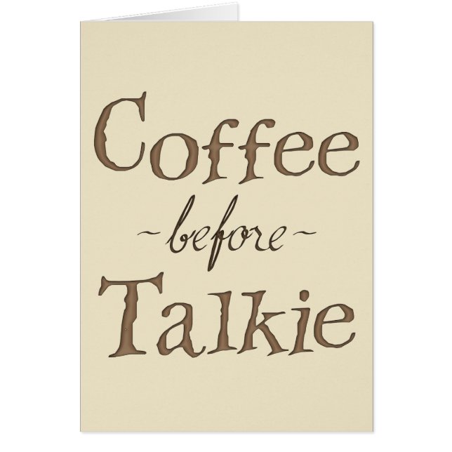 Kaffee vor Talkie (Vorne)