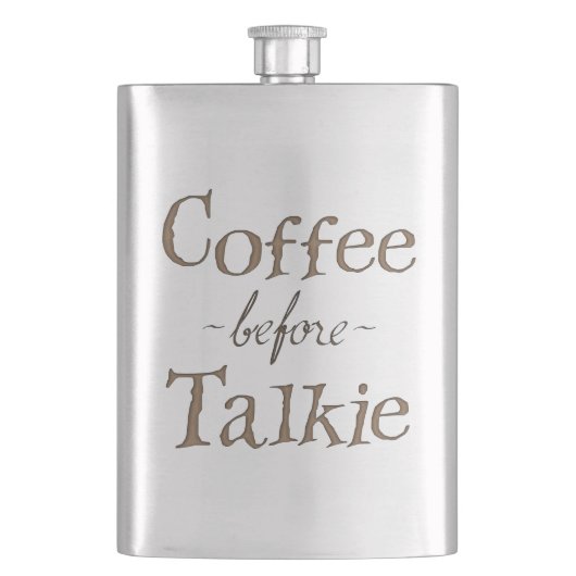 Kaffee vor Talkie Flachmann (Vorderseite)