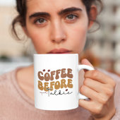 Kaffee vor Talkie Funny Retro Text Style Kaffeetasse