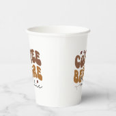 Kaffee vor Talkie Funny Retro Text Style Pappbecher (Rechts)