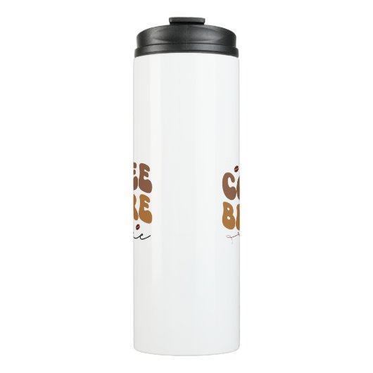 Kaffee vor Talkie Funny Retro Text Style Thermosbecher (Vorderseite)