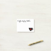 Kaffee vor Talkie-Kaffee-Süchtig-Tassenherzen Post-it Klebezettel (Auf Schreibtisch)