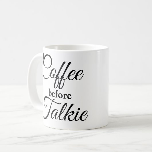 Kaffee vor Talkie Kaffeetasse (Vorderseite Links)