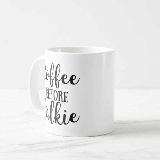 Kaffee vor Talkie Kaffeetasse (Vorderseite Links)