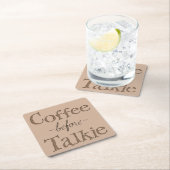 Kaffee vor Talkie Rechteckiger Pappuntersetzer (Vor Ort)