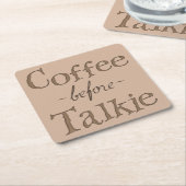 Kaffee vor Talkie Rechteckiger Pappuntersetzer (angewinkelt)