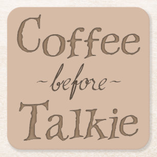 Kaffee vor Talkie Rechteckiger Pappuntersetzer