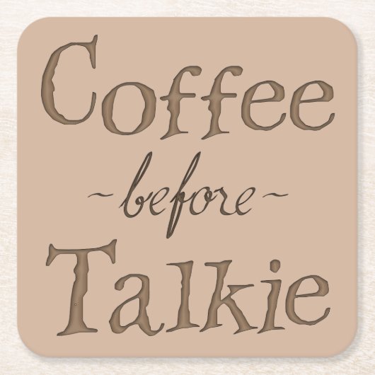 Kaffee vor Talkie Rechteckiger Pappuntersetzer (Vorderseite)