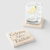 Kaffee vor Talkie Steinuntersetzer (Seitenansicht)